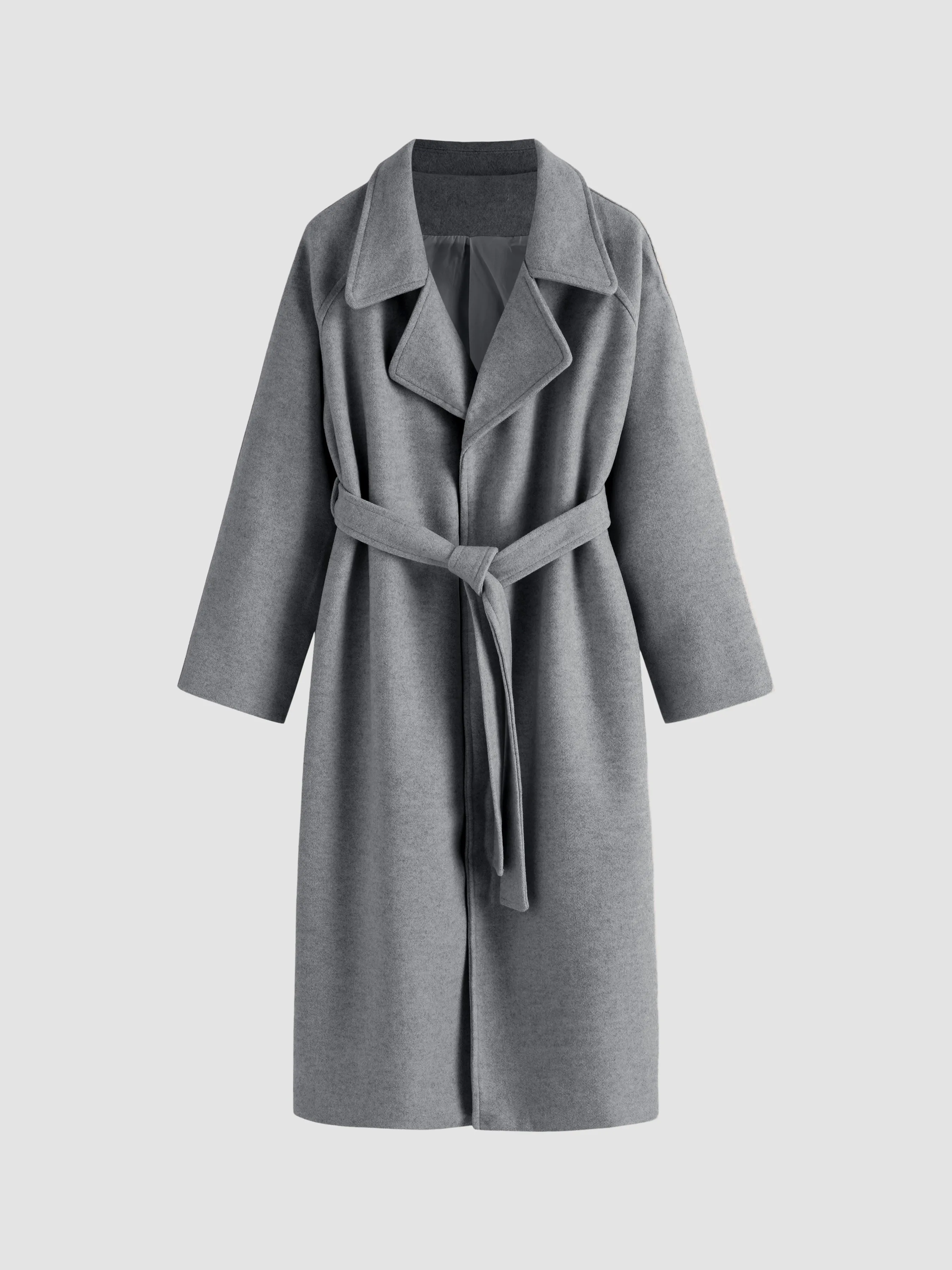 Soft Wool Belted Long Coat