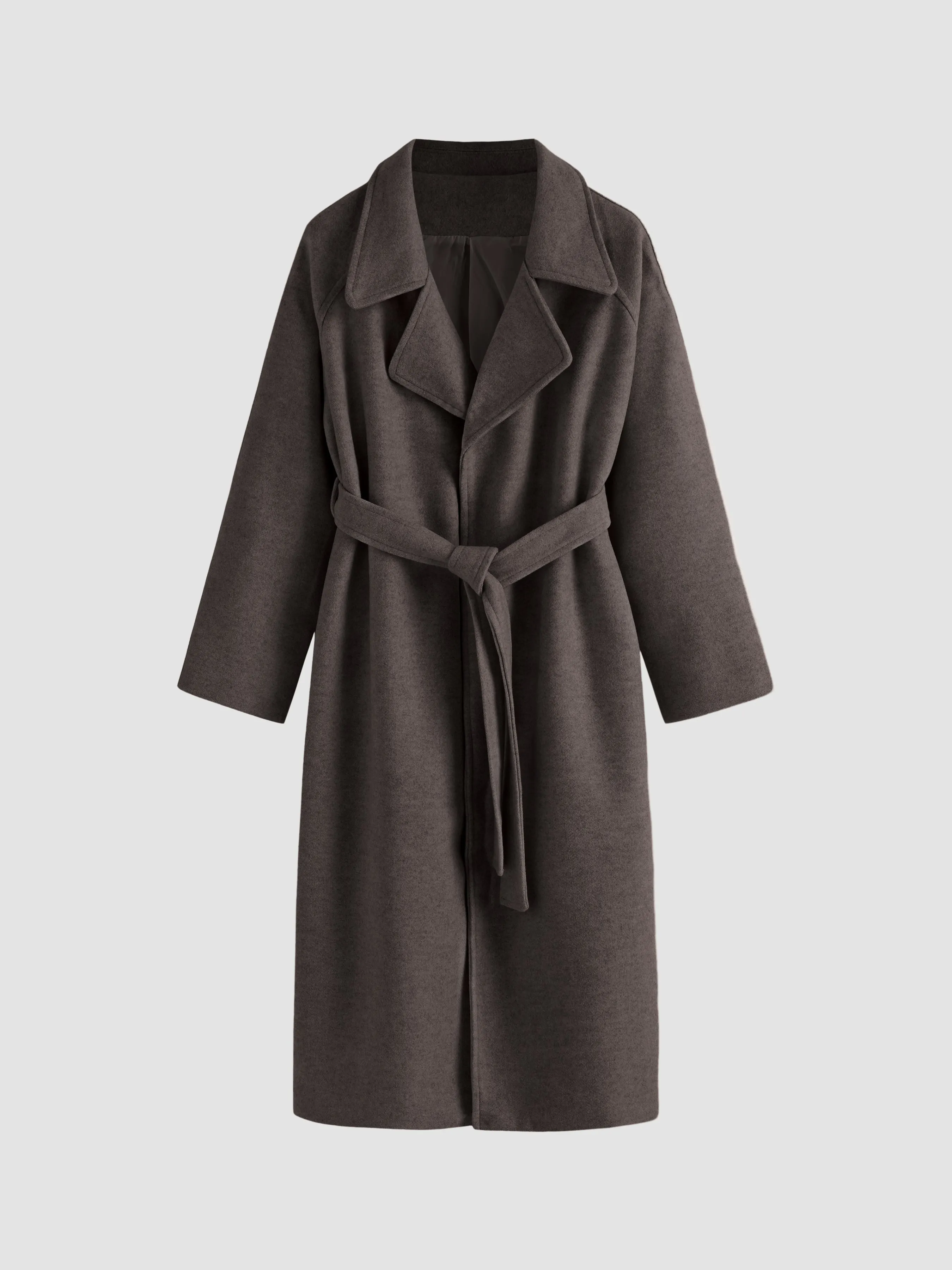 Soft Wool Belted Long Coat