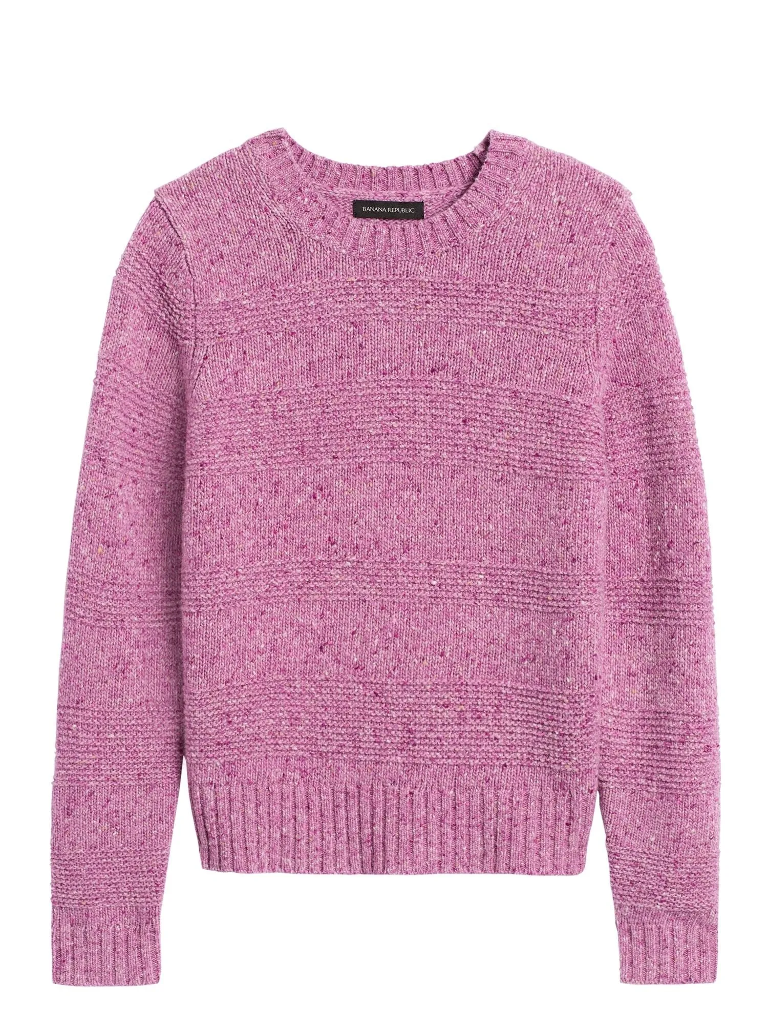 Textured-Stripe Sweater in Soft Lilac