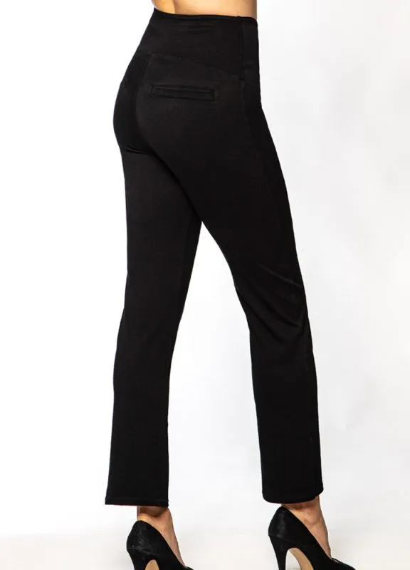 Ultra Soft Pull On Straight Pants - Black