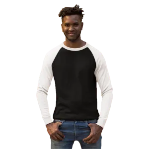 White & Black Raglan Sleeve T shirt - For Men