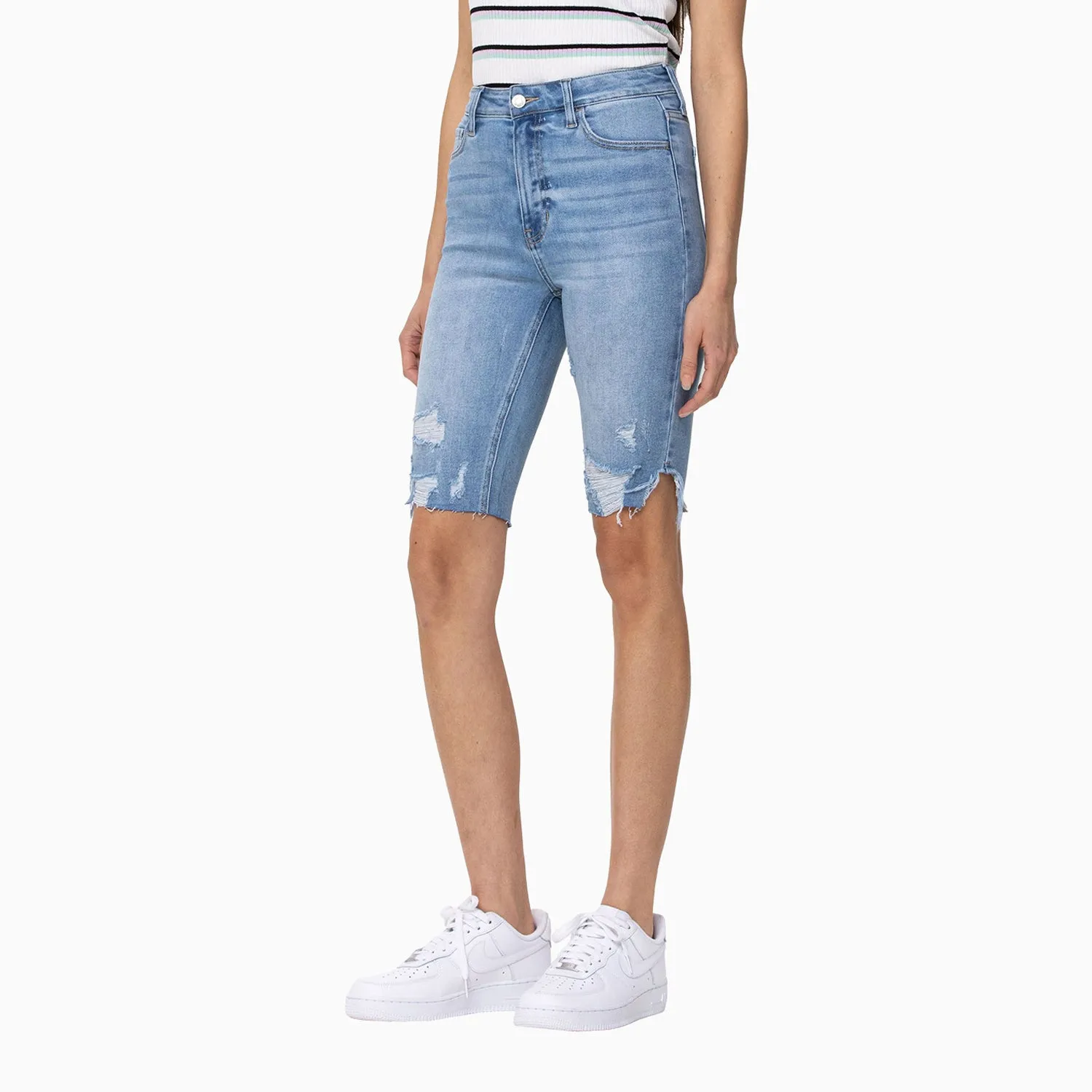 Women's High Rise Bermuda  Longer Inseam Shorts