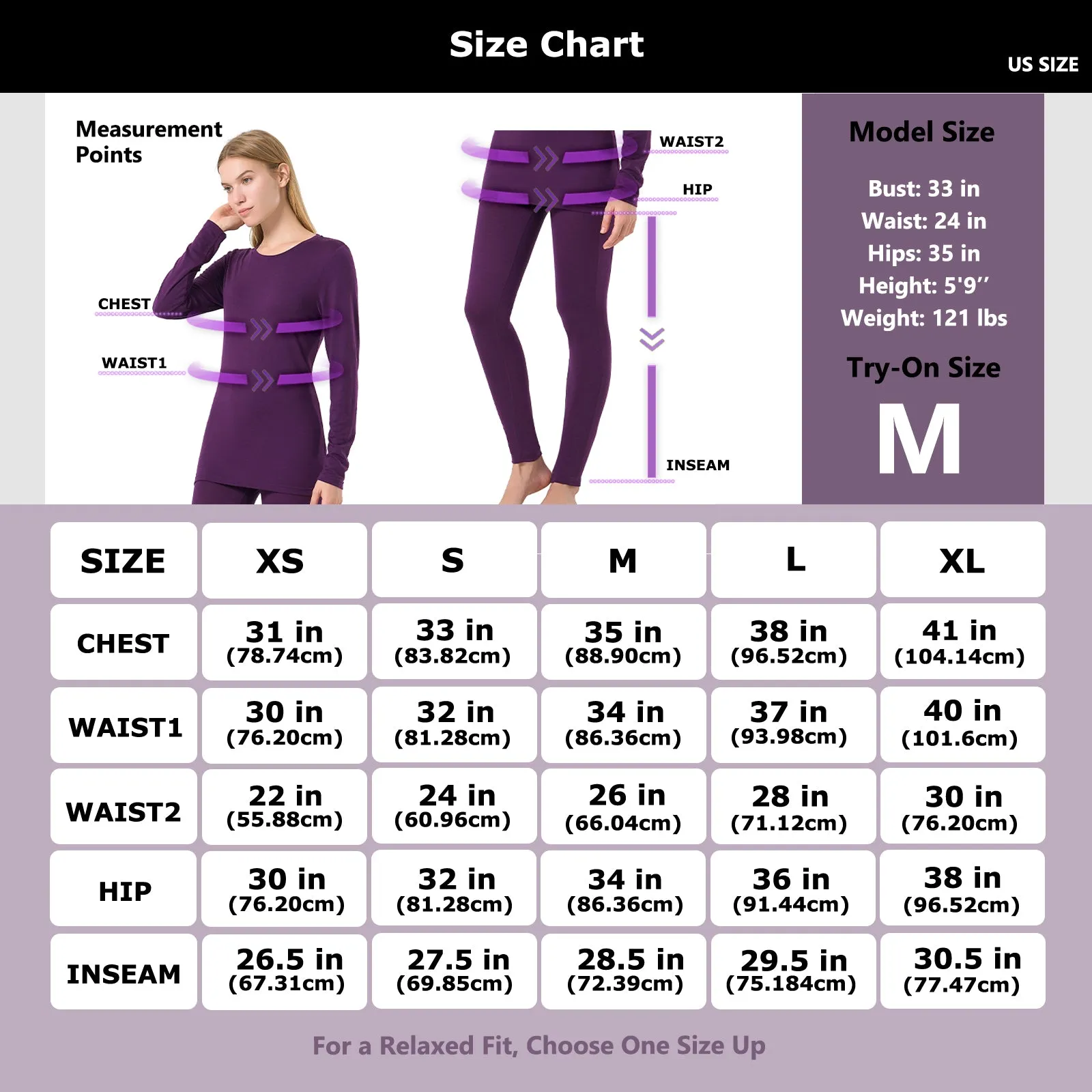 Women's Merino 200g Thermal Base Layer Set Dark Purple