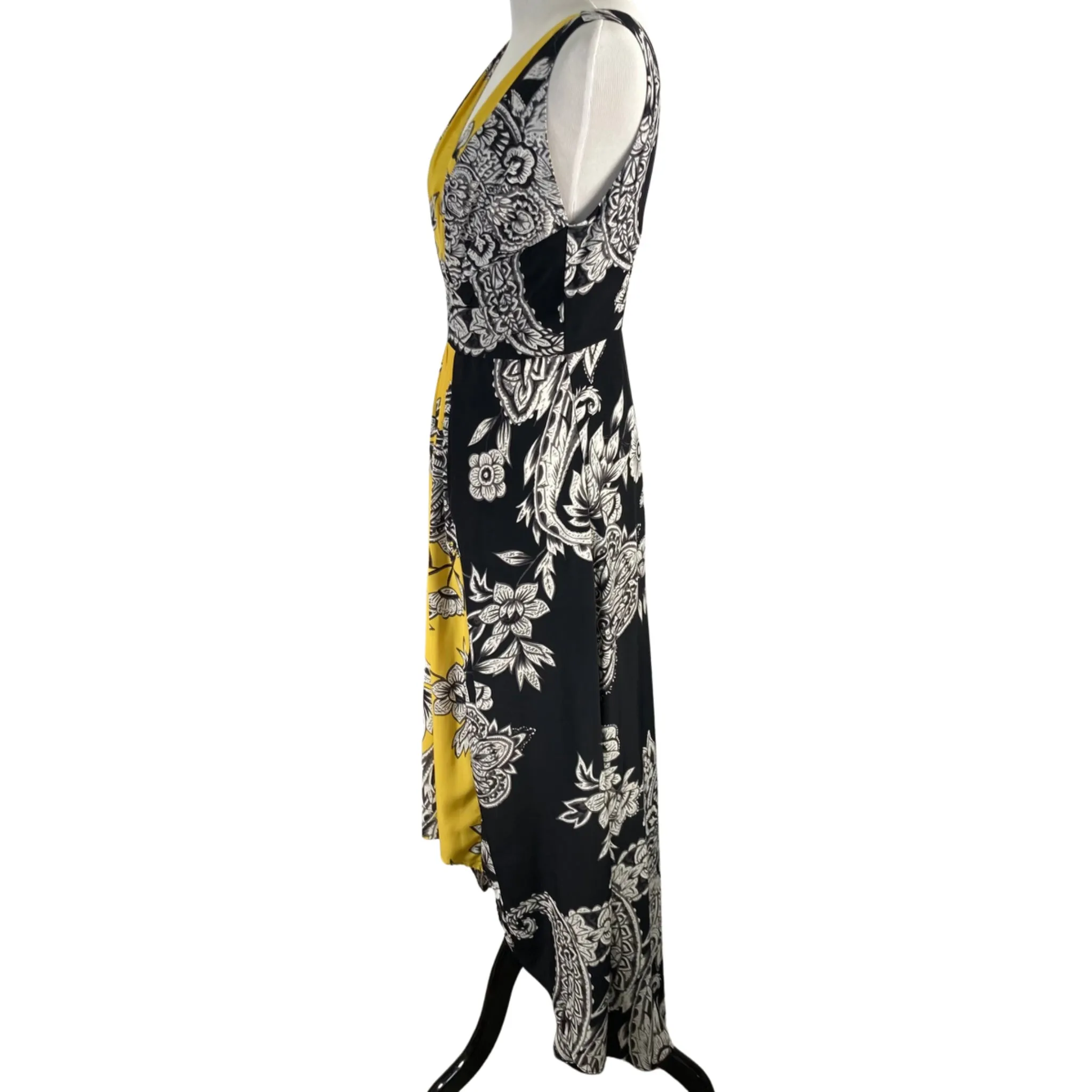 Yoana Baraschi Black and Yellow Floral Maxi Dress